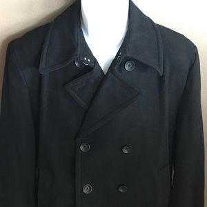 Egara Dark Navy Slim Fit Wool Peacoat